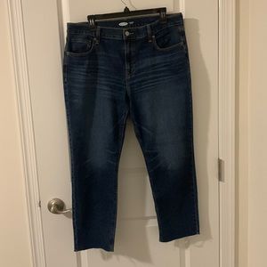 Old Navy Boyfriend Mid Rise Jeans, Raw Hem, Size 12
